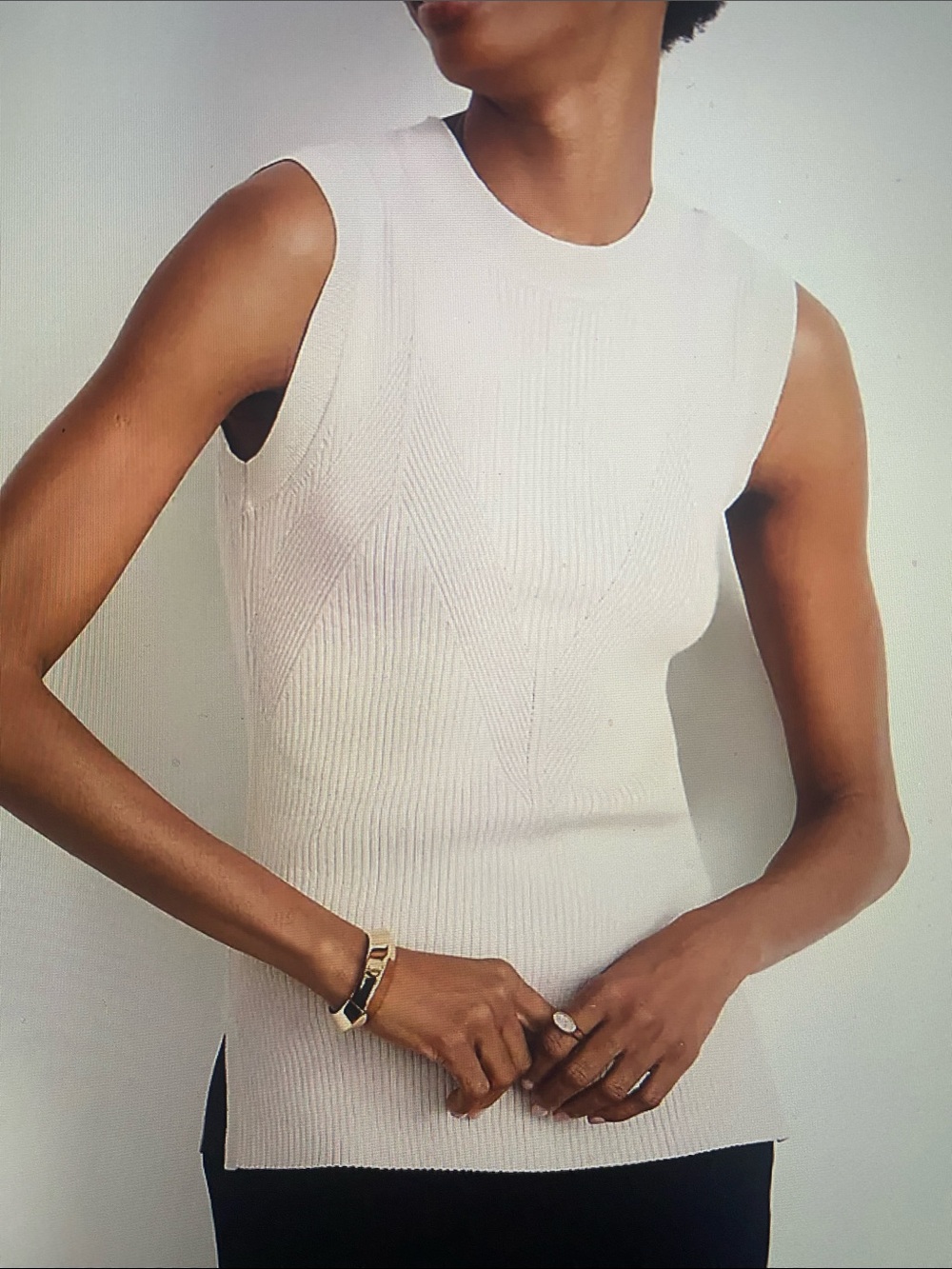 LOFT Sleeveless Ribbed Tank - Cream